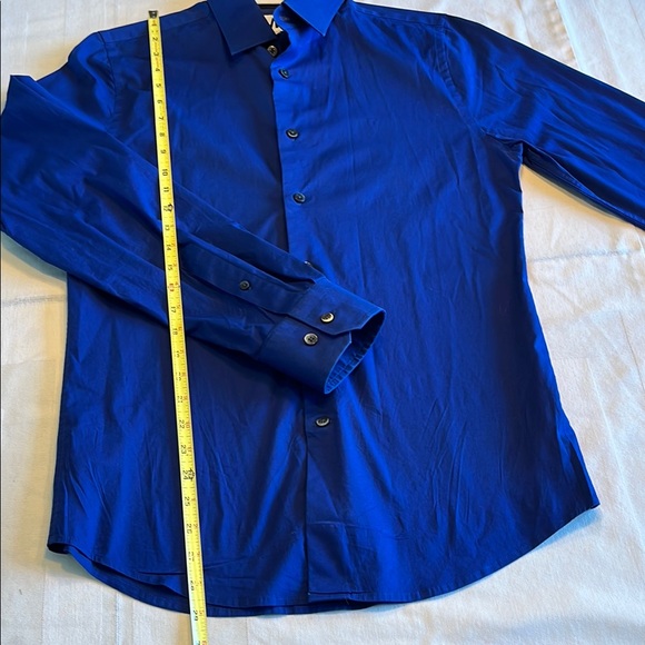 Express 1MX Blue Button-Up Shirt Size Small Petite - Picture 5 of 9